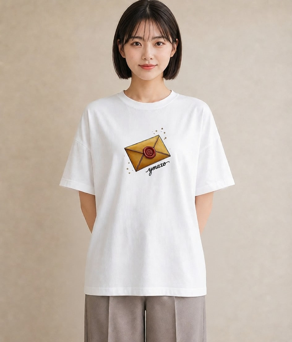 Tシャツ レディース 封蝋 手紙 アンティーク ナチュラル イラスト ギフト 母の日 白T