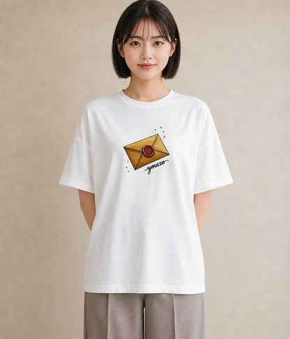 Tシャツ レディース 封蝋 手紙 アンティーク ナチュラル イラスト ギフト 母の日 白T