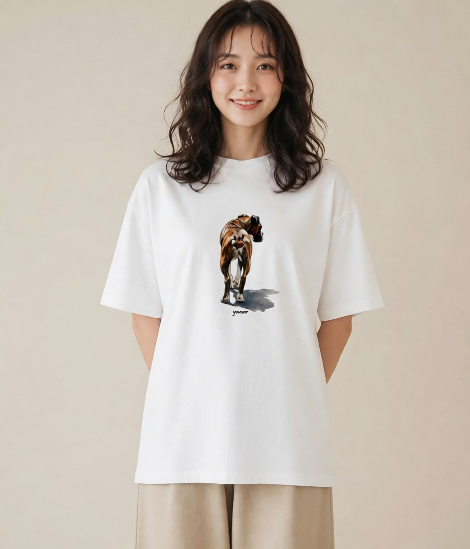 Tシャツ レディース 老犬 犬 いぬ イラスト ニュアンス デイリーウェア 休日 白T