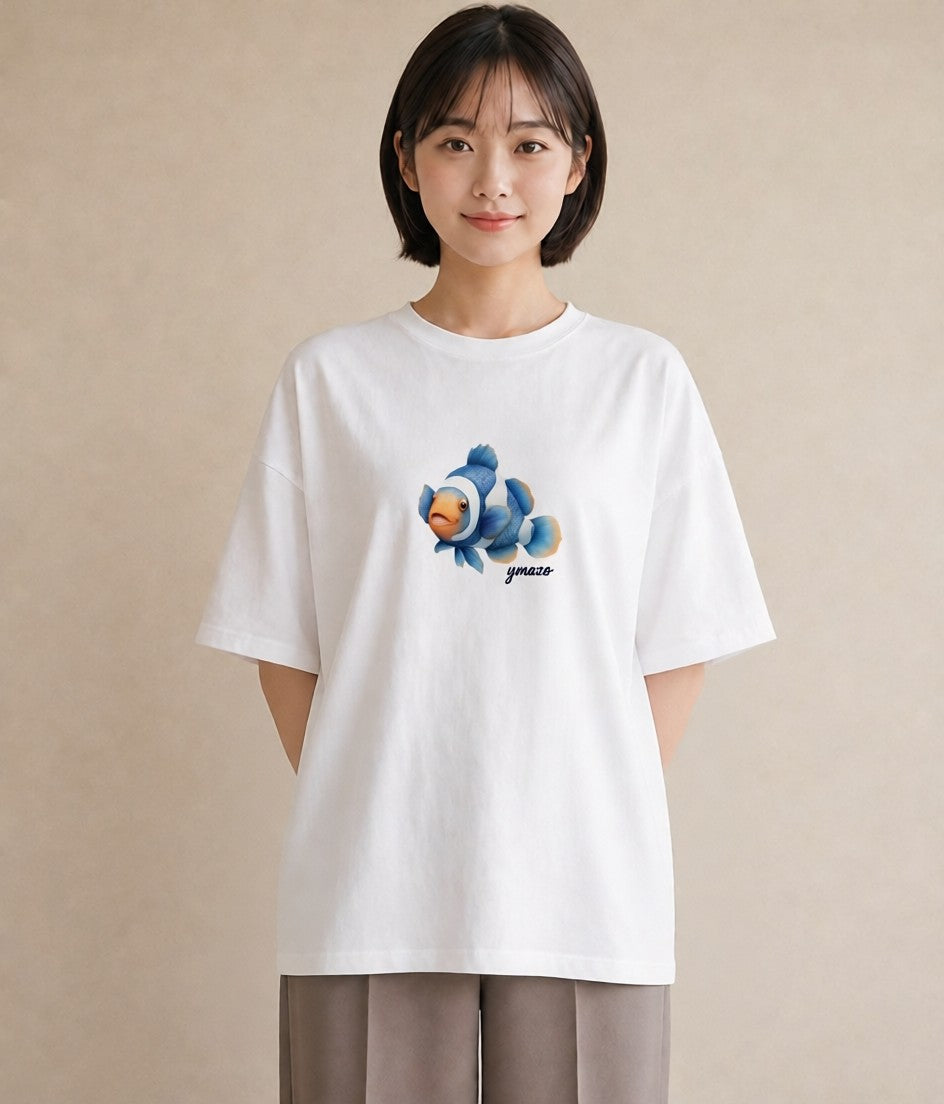 プリントTシャツ レディース 金魚 ペット 動物 イラスト ポップ 敬老の日 ホワイトデー 白T
