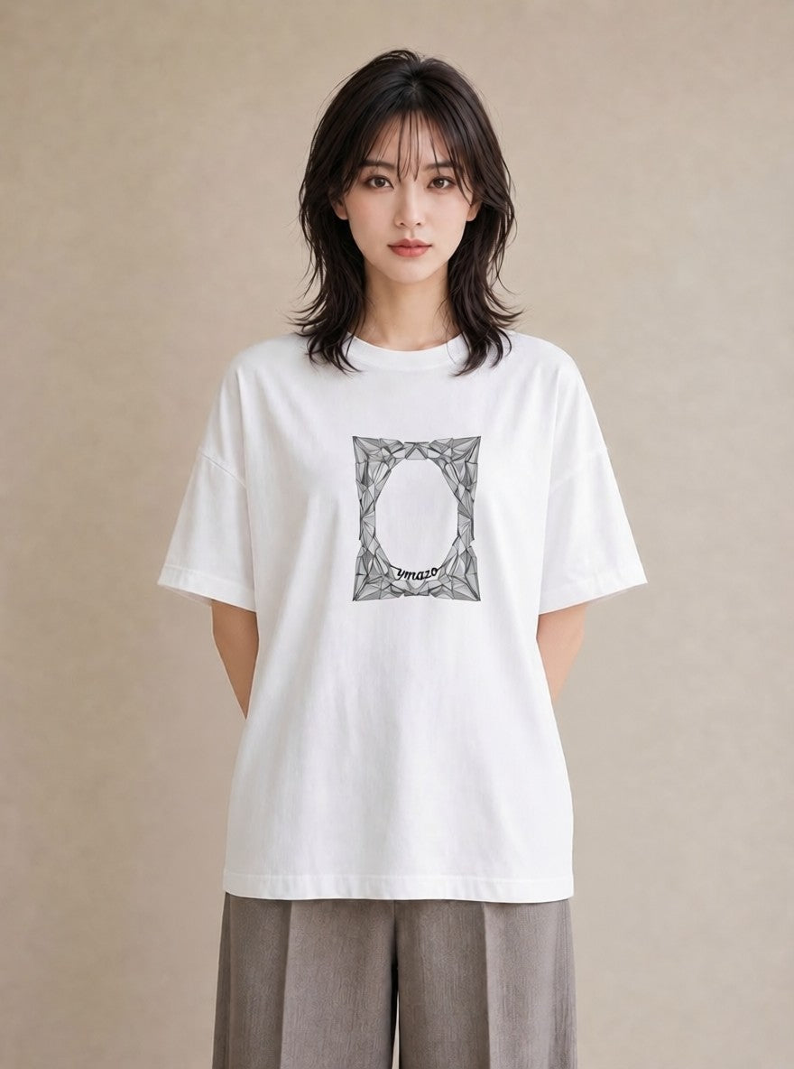 デザインTシャツ レディース 幾何学 ミニマル ジオメトリック イラスト シック 通学 誕生日プレゼント 白T
