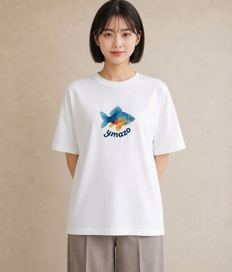 プリントTシャツ レディース 熱帯魚 海の生き物 海 イラスト シック カフェ巡り 女子会 白T