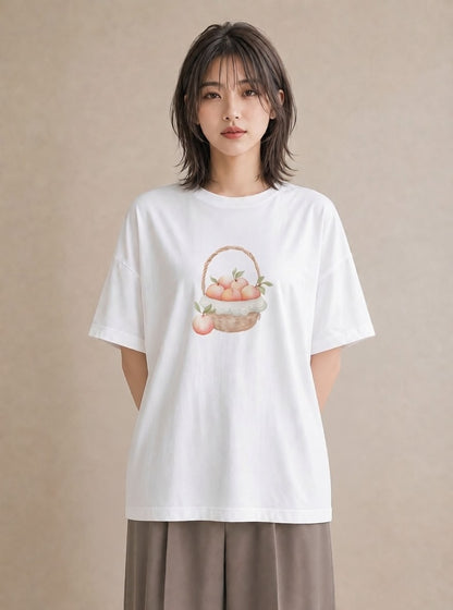 Tシャツ レディース あんみつ 食べ物 フード イラスト ポップ 帰省 ラフ 白T