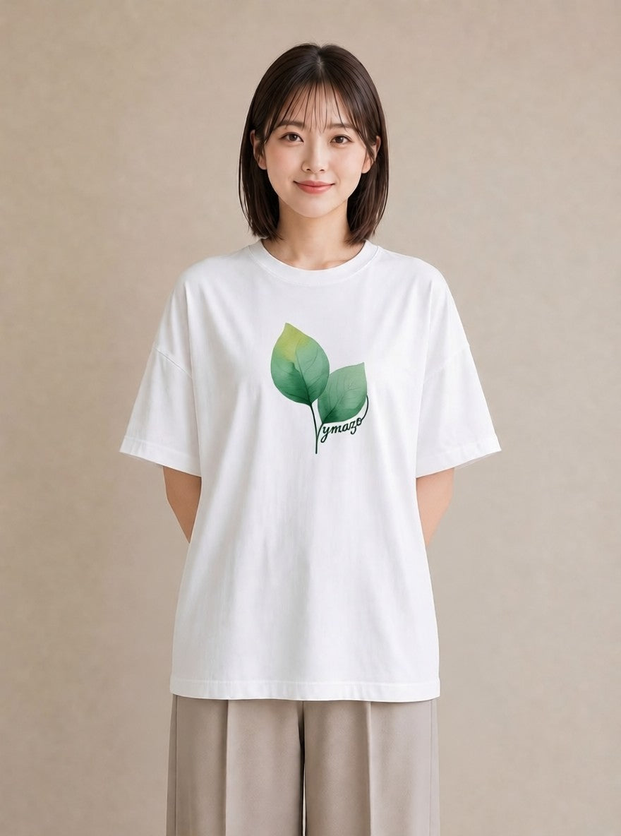半袖Tシャツ レディース つる 植物 ボタニカル イラスト カフェコーデ 通勤 在宅 白T