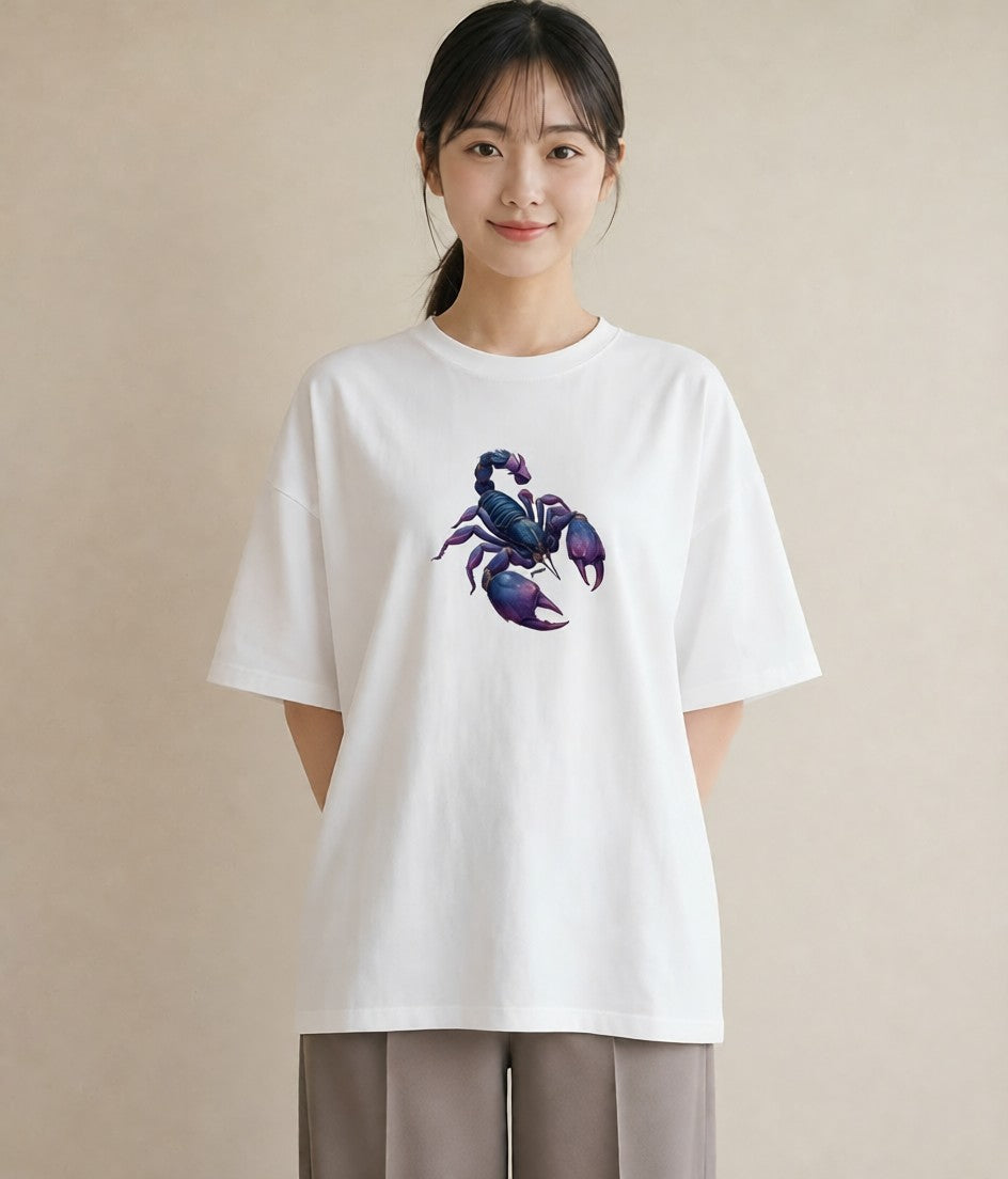 グラフィックTシャツ レディース 蠍座 星空 宇宙 イラスト 旅行コーデ 誕生日プレゼント 綿100 白T