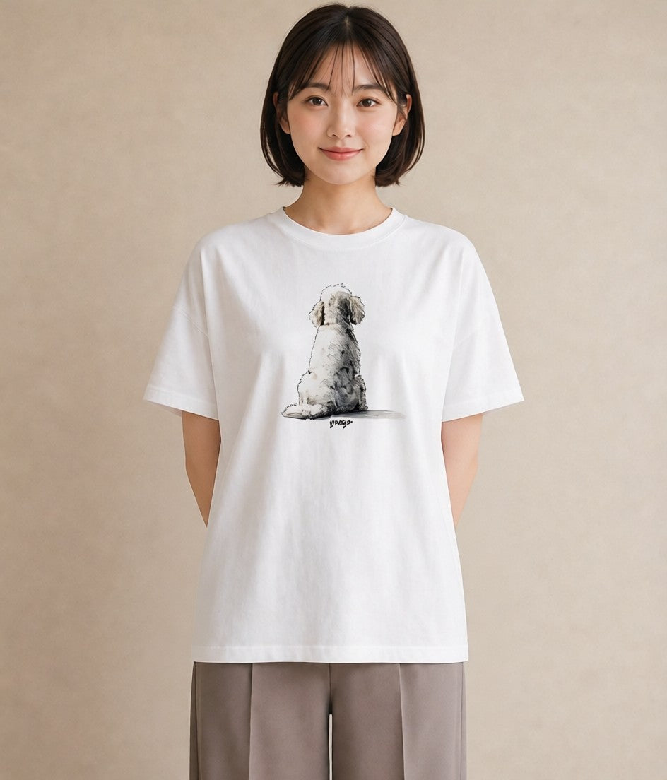 Tシャツ レディース 愛犬 犬 いぬ イラスト 水彩風 自分用 ルームウェア 白T