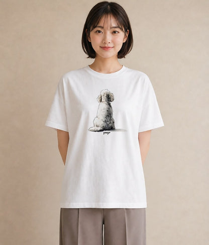 Tシャツ レディース 愛犬 犬 いぬ イラスト 水彩風 自分用 ルームウェア 白T