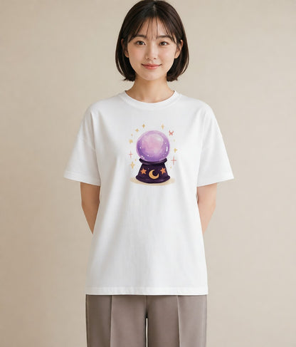 デザインTシャツ レディース 蟹座 星空 宇宙 イラスト 個性的 ビーチ デイリーウェア 白T