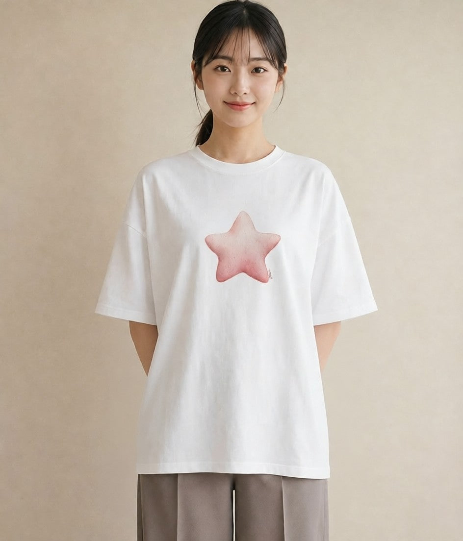 デザインTシャツ レディース 天の川 星空 宇宙 イラスト 手描き風 女性 旅行用 白T