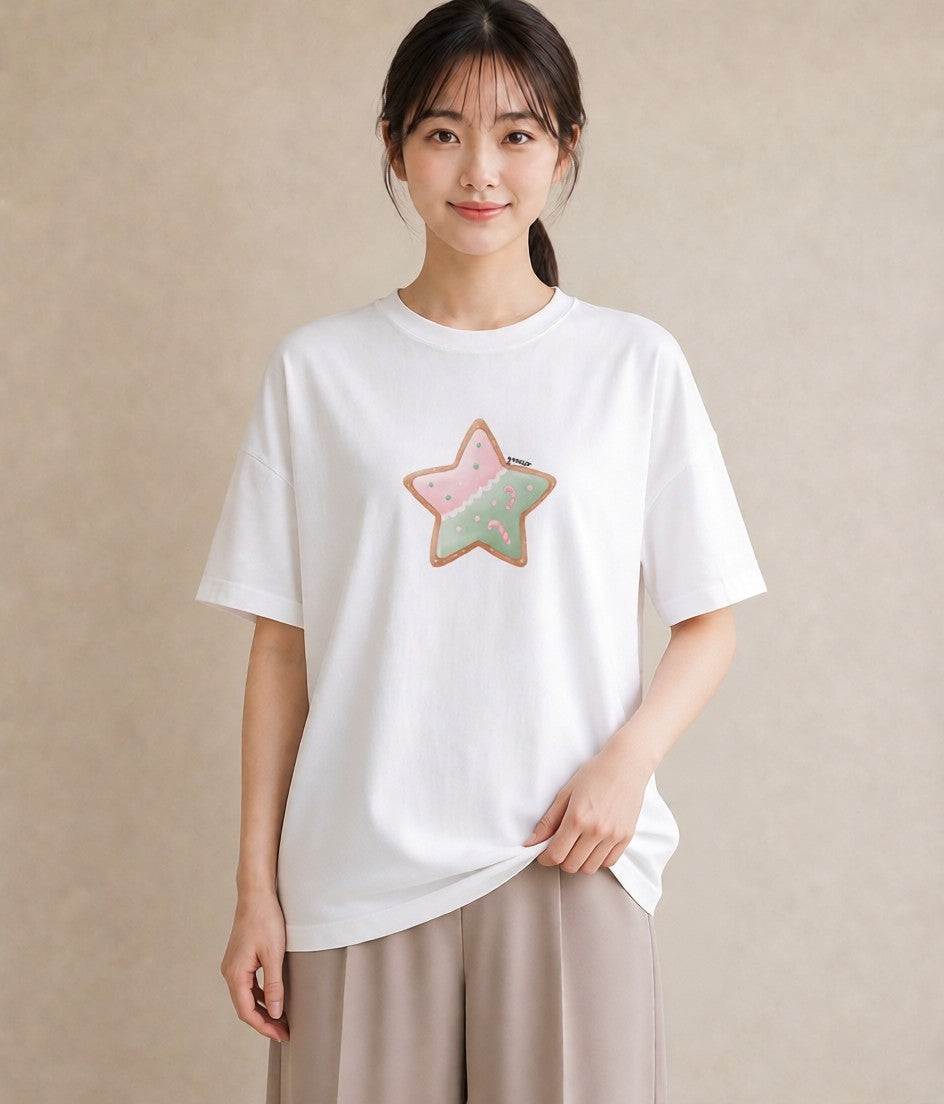デザインTシャツ レディース 星 星空 宇宙 イラスト ガーリー 女性 旅行用 白T