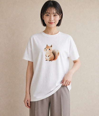 Tシャツ レディース どんぐり 植物 ボタニカル イラスト シック 姉妹 送別ギフト 白T