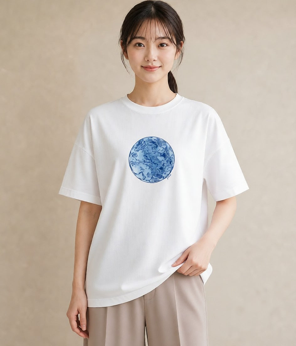 デザインTシャツ レディース オーロラ 星空 宇宙 イラスト 韓国風 ルームウェア ギフト 白T
