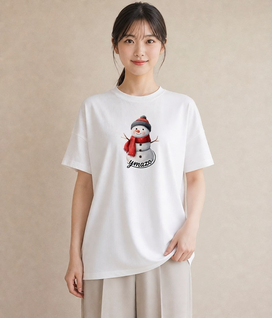 デザインTシャツ レディース 雪 星空 宇宙 イラスト 可愛い お揃い 親子 白T