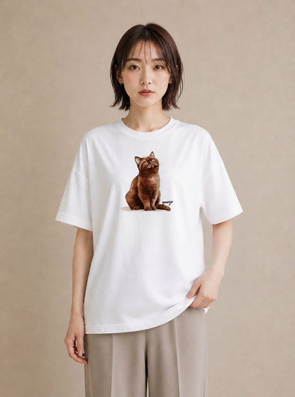 Tシャツ レディース 愛猫 猫 ねこ イラスト カジュアル 女性 旅行用 白T