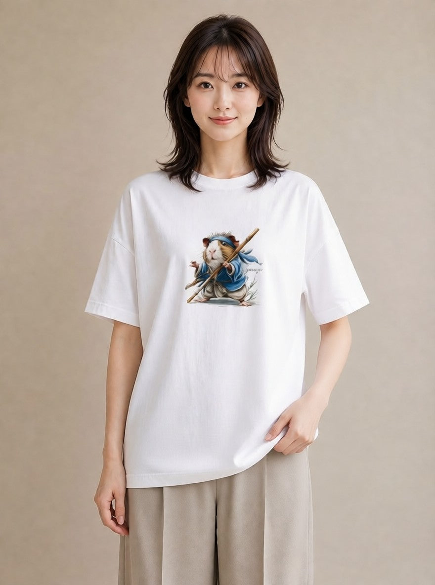 グラフィックTシャツ レディース ジャンガリアンハムスター ペット 動物 イラスト 淡色 部屋着 女性向けギフト 白T