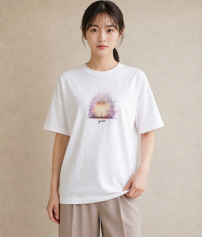 半袖Tシャツ レディース ハリネズミ ペット 動物 イラスト きれいめ 誕生日プレゼント 綿100 白T