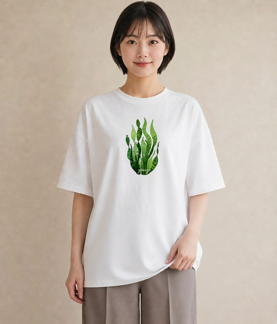 グラフィックTシャツ レディース ボタニカル 植物 イラスト きれいめ 旅行用 海 白T