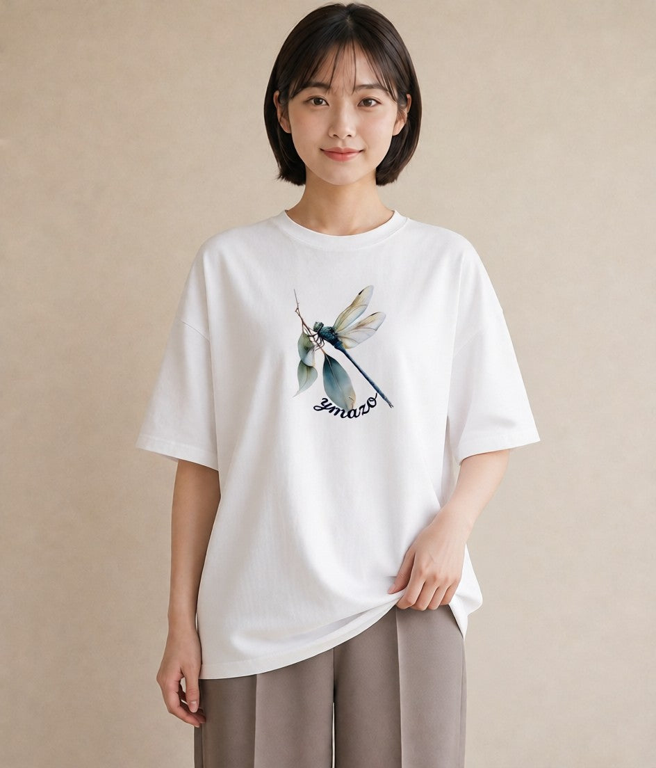 グラフィックTシャツ レディース ホタル 昆虫 虫 イラスト ボタニカル カジュアルコーデ 買い物 白T