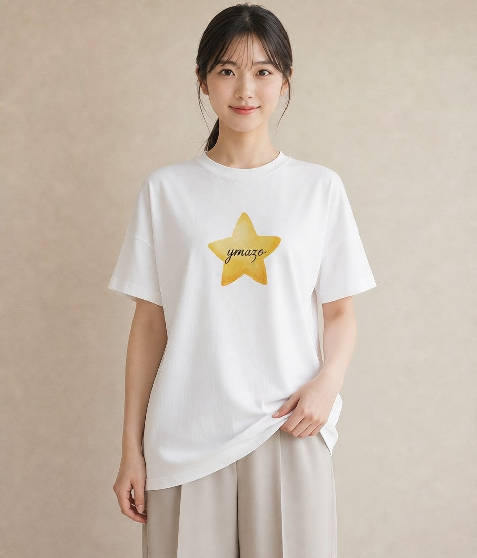 半袖Tシャツ レディース 星空 宇宙 イラスト 可愛い 通勤 在宅 白T