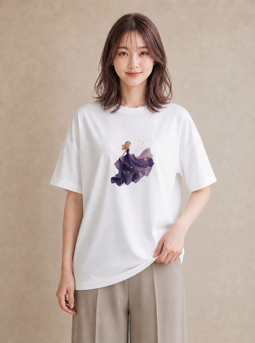 Tシャツ レディース 乙女座 星空 宇宙 イラスト ミニマル 母の日 ビーチ 白T