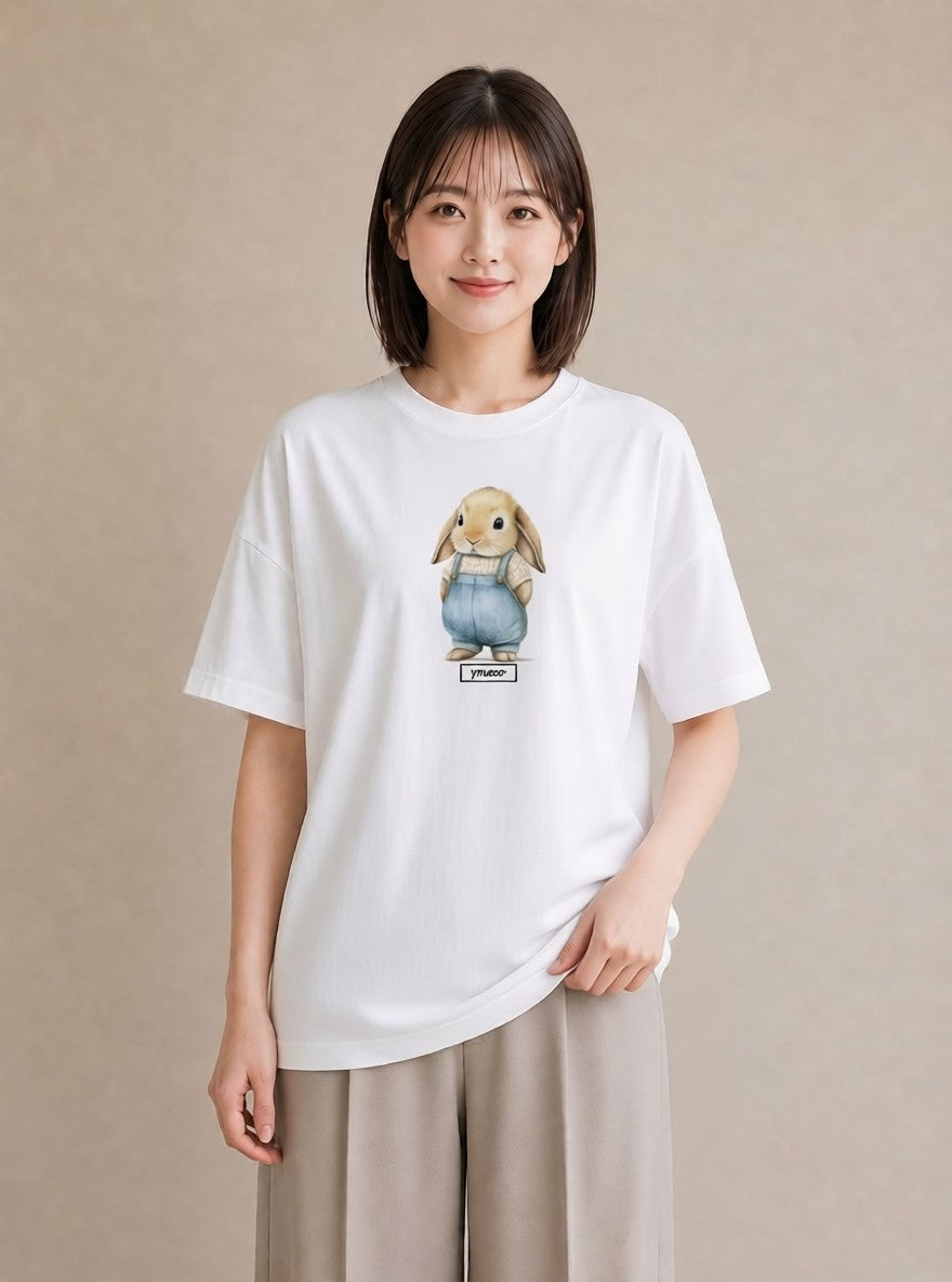 Tシャツ レディース ネザーランドドワーフ ペット 動物 イラスト 旅行コーデ 帰省 ラフ 白T