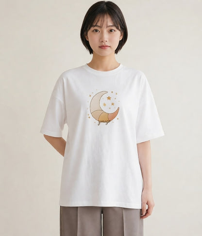 Tシャツ レディース 流れ星 星空 宇宙 イラスト ポップ お出かけ 普段着 白T