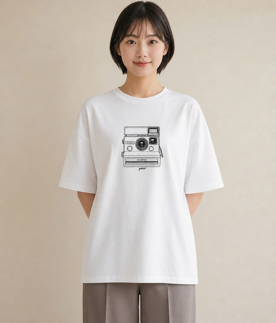 グラフィックTシャツ レディース カメラ フィルムカメラ レトロカメラ イラスト 姉妹 送別ギフト 白T