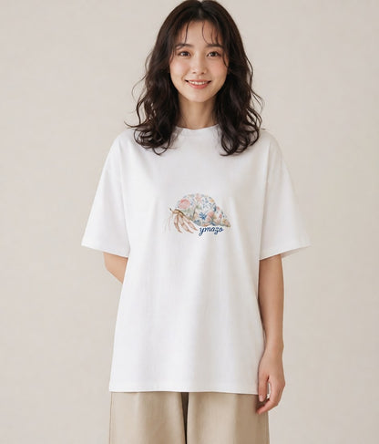 デザインTシャツ レディース ダンゴムシ 昆虫 虫 イラスト 線画 買い物 夏コーデ 白T