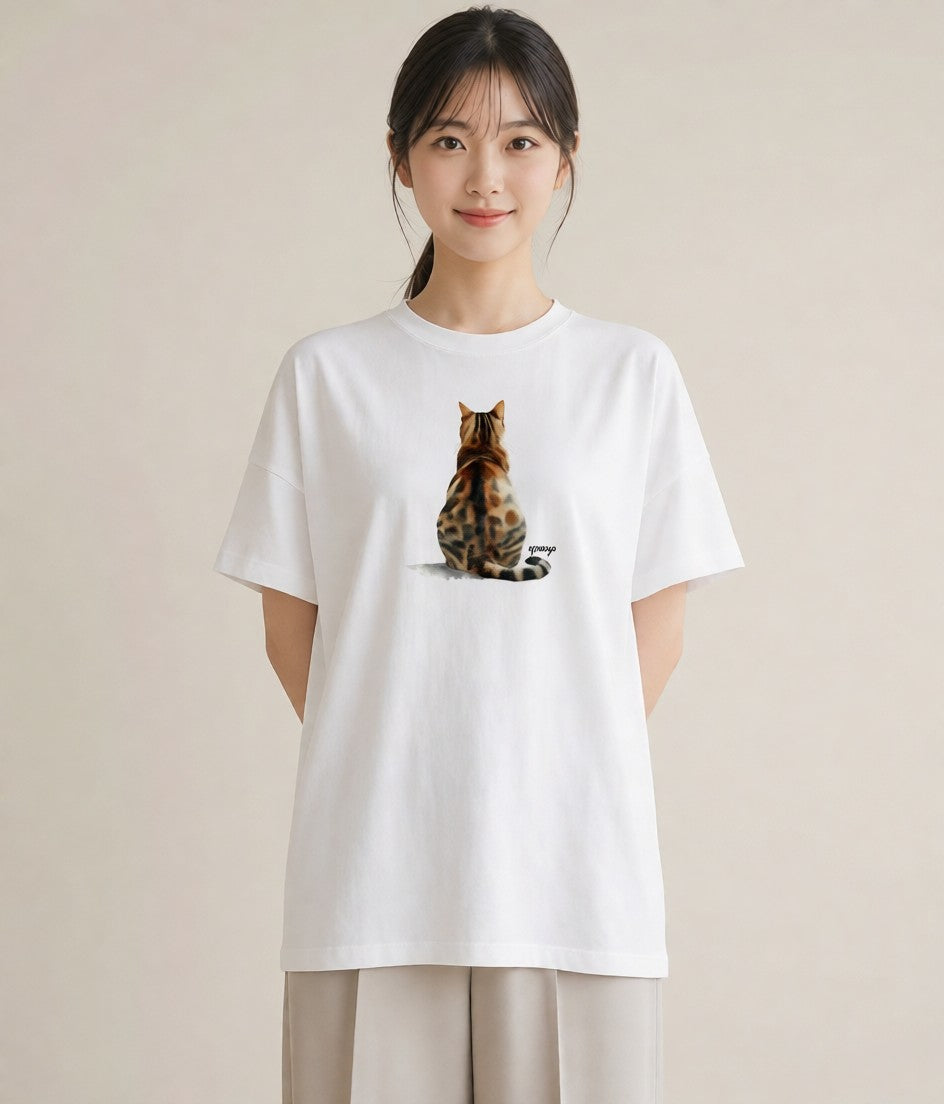 Tシャツ レディース 子猫 猫 ねこ イラスト きれいめカジュアル 女性 旅行用 白T
