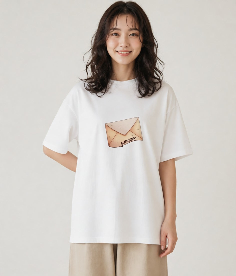 半袖Tシャツ レディース 封蝋 手紙 アンティーク ナチュラル イラスト フェミニン 女性向けギフト 散歩 白T