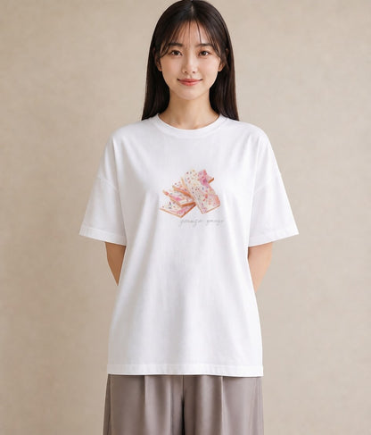 半袖Tシャツ レディース だんご 食べ物 フード イラスト ミニマル 部屋着 女性向けギフト 白T