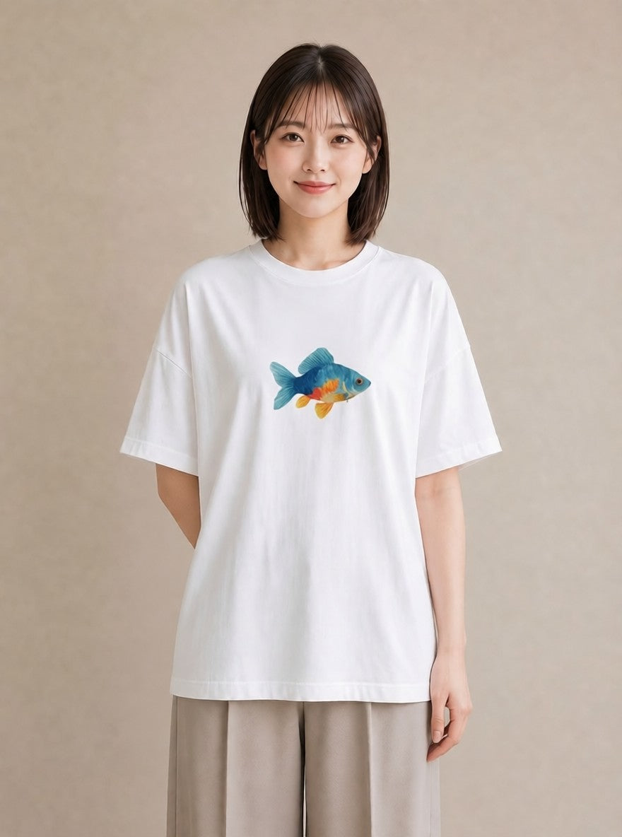 Tシャツ レディース カクレクマノミ 海の生き物 海 イラスト レトロ クリスマス 旅行 白T