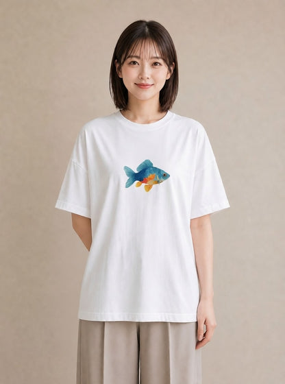 Tシャツ レディース カクレクマノミ 海の生き物 海 イラスト レトロ クリスマス 旅行 白T