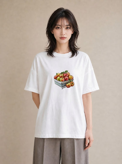 グラフィックTシャツ レディース 実り 植物 ボタニカル イラスト 線画 ホワイトデー 春服 白T