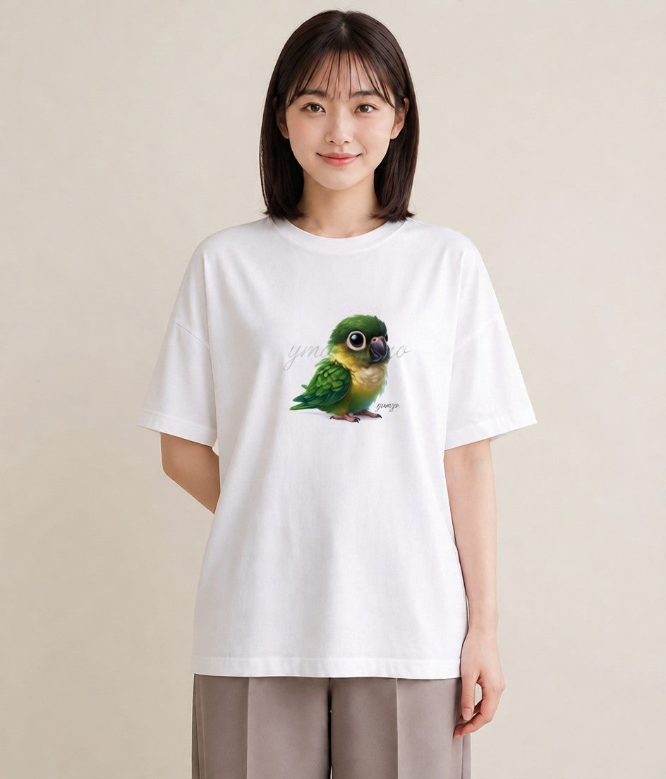 グラフィックTシャツ レディース セキセイインコ ペット 動物 イラスト シンプル 通学 誕生日プレゼント 白T