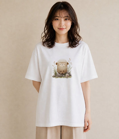 グラフィックTシャツ レディース ひつじ 動物 アニマル イラスト シック 送別ギフト 通勤 白T