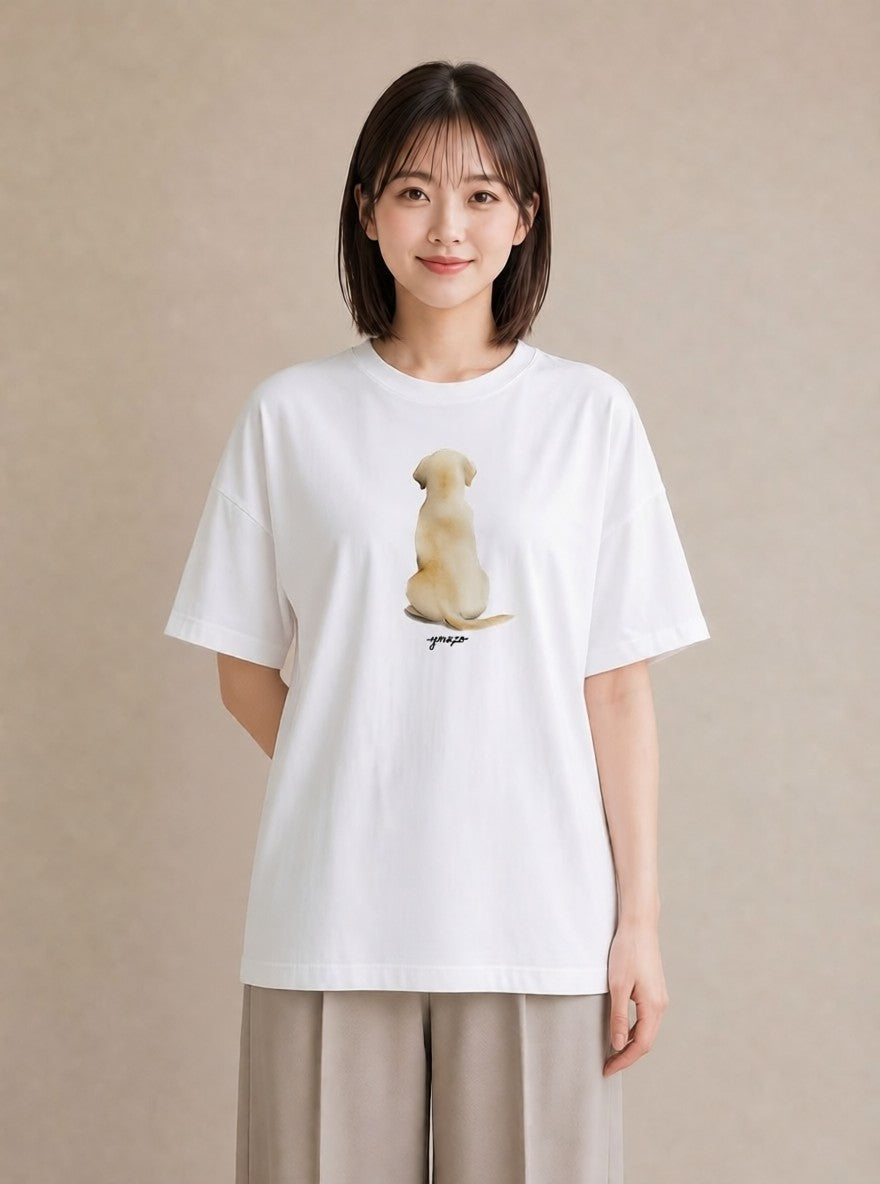 デザインTシャツ レディース ラブラドールレトリバー 犬 いぬ イラスト 上品 おしゃれギフト 社会人 白T