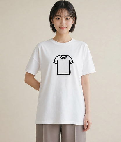 Tシャツ レディース パールピアス アクセサリー ナチュラル アンティーク イラスト ユニーク 休日 ペアコーデ 白T