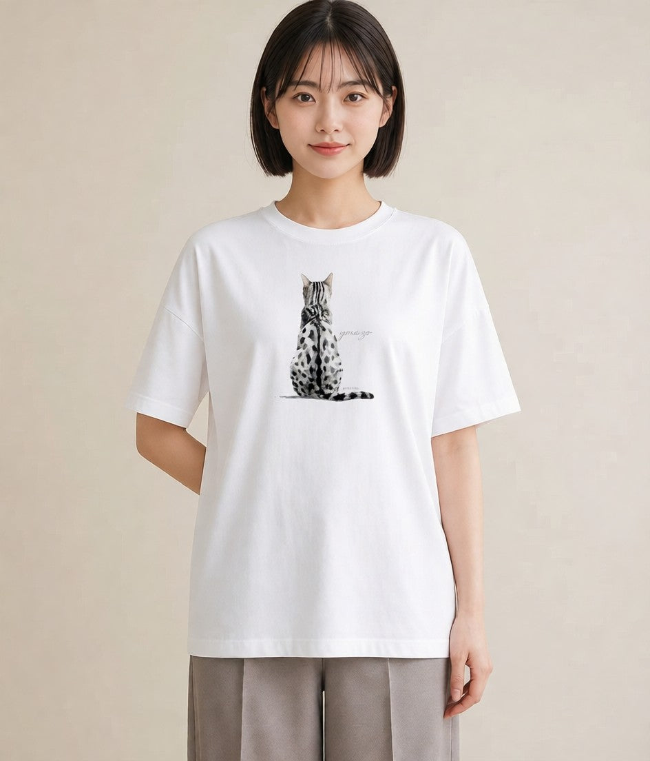 Tシャツ レディース 子猫 猫 ねこ イラスト レトロ 20代 カジュアルコーデ 白T
