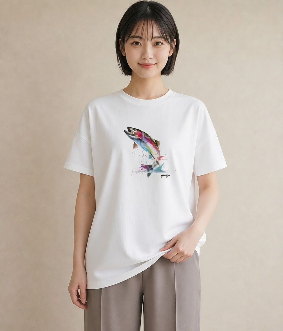 Tシャツ レディース グッピー ペット 動物 イラスト ゆるかわ 女性向けギフト 散歩 白T
