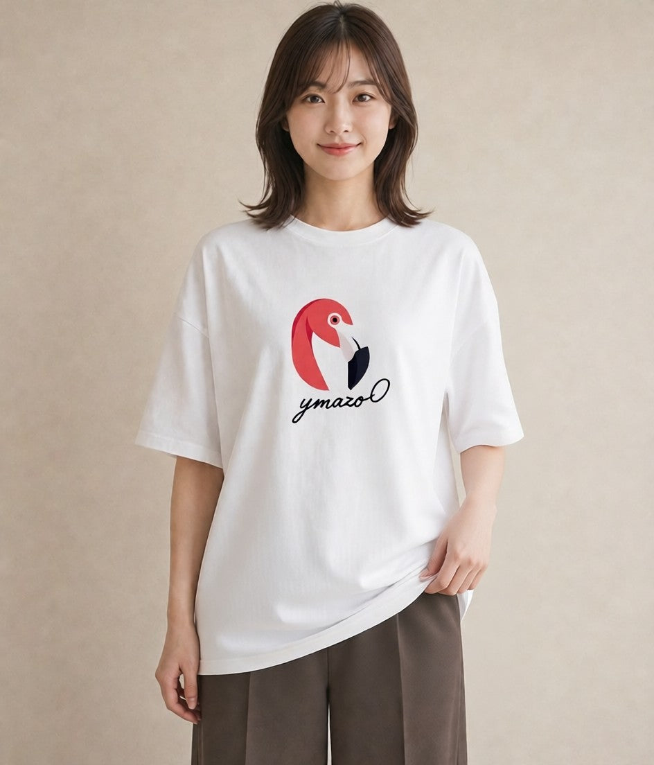 グラフィックTシャツ レディース 折り鶴 折り紙 ナチュラル アンティーク イラスト きれいめ 散歩 お出かけ 白T