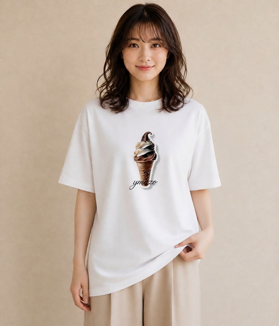 グラフィックTシャツ レディース マカロン 食べ物 フード イラスト こなれ感 旅行 母娘コーデ 白T