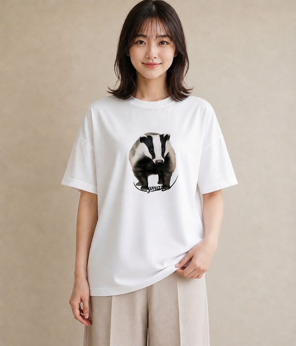 デザインTシャツ レディース フェレット ペット 動物 イラスト きれいめ お揃い 親子 白T