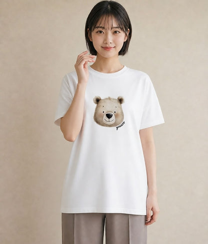 プリントTシャツ レディース ナマケモノ 動物 アニマル イラスト レトロ カフェ服 クリスマス 白T