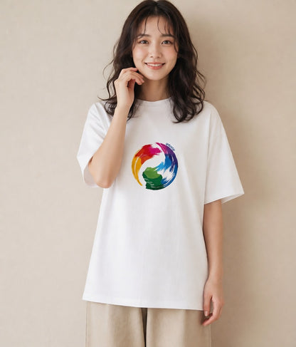 半袖Tシャツ レディース 地球 星空 宇宙 イラスト 抜け感 秋コーデ おしゃれギフト 白T