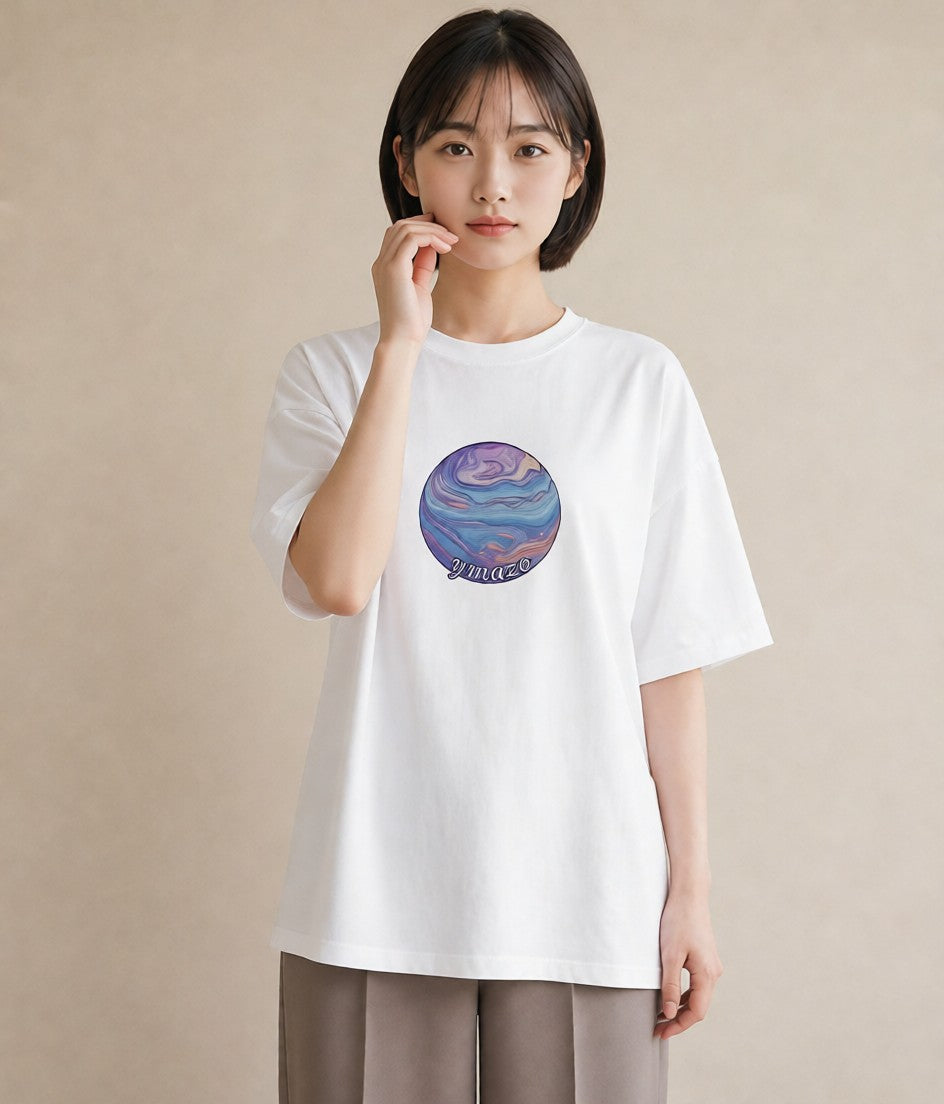 Tシャツ レディース プラネット 星空 宇宙 イラスト 北欧風 20代 カジュアルコーデ 白T
