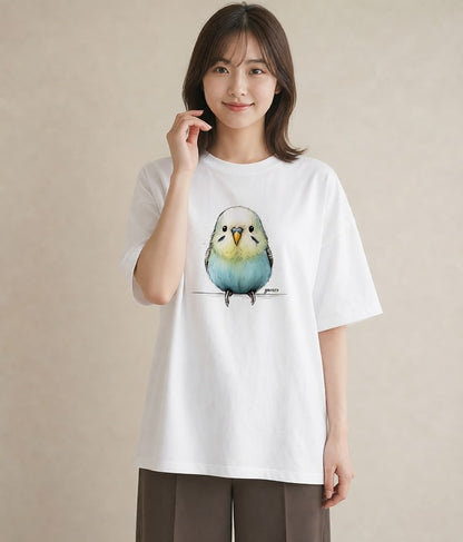 プリントTシャツ レディース 小鳥 ペット 動物 イラスト 春コーデ 姉妹 白T