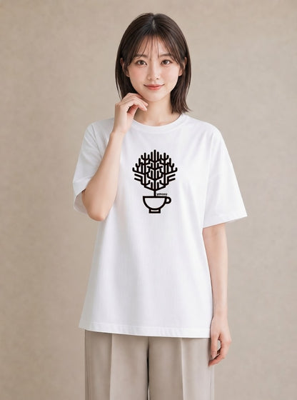 半袖Tシャツ レディース カフェ カフェロゴ ロゴ イラスト ポップ 敬老の日 ホワイトデー 白T
