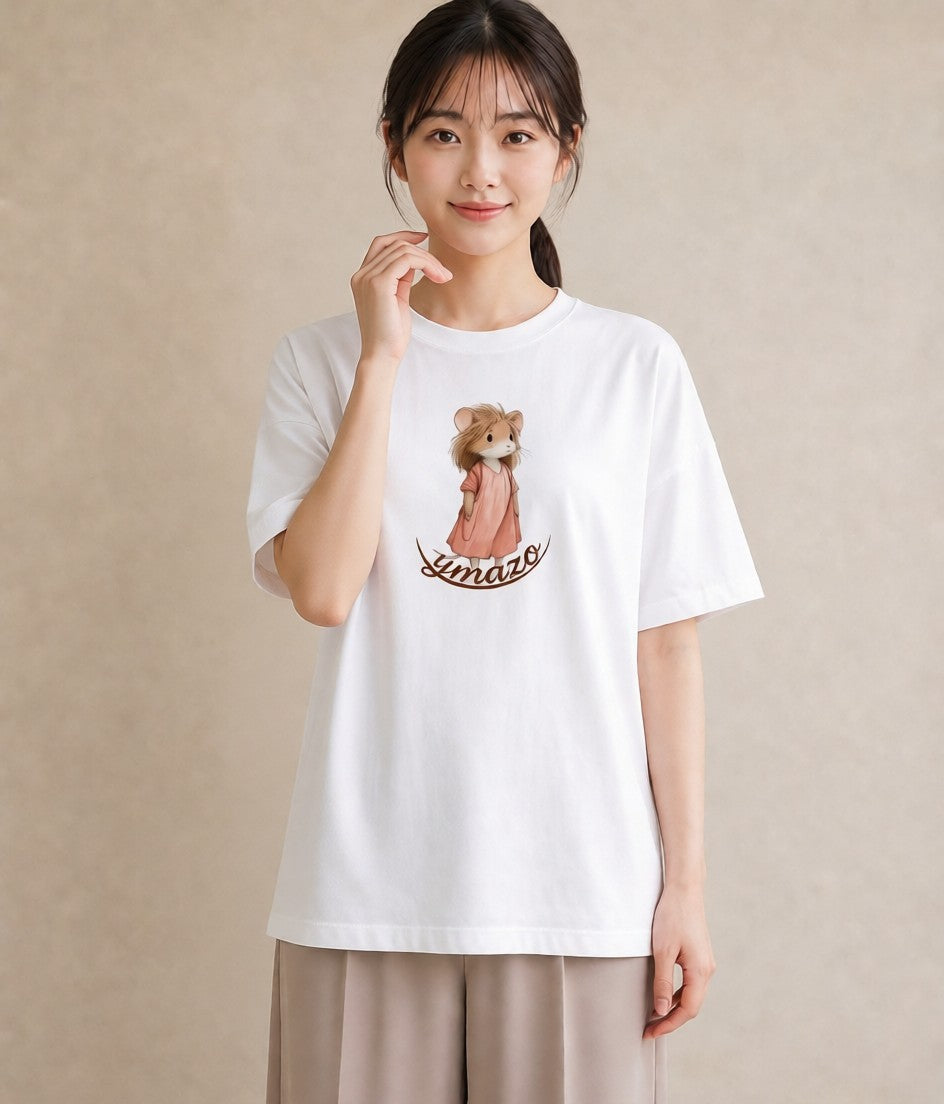 デザインTシャツ レディース ゴールデンハムスター ペット 動物 イラスト ボタニカル 綿100 デート 白T