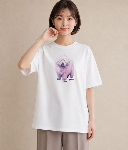 Tシャツ レディース ビションフリーゼ 犬 いぬ イラスト 可愛い ギフト 母の日 白T